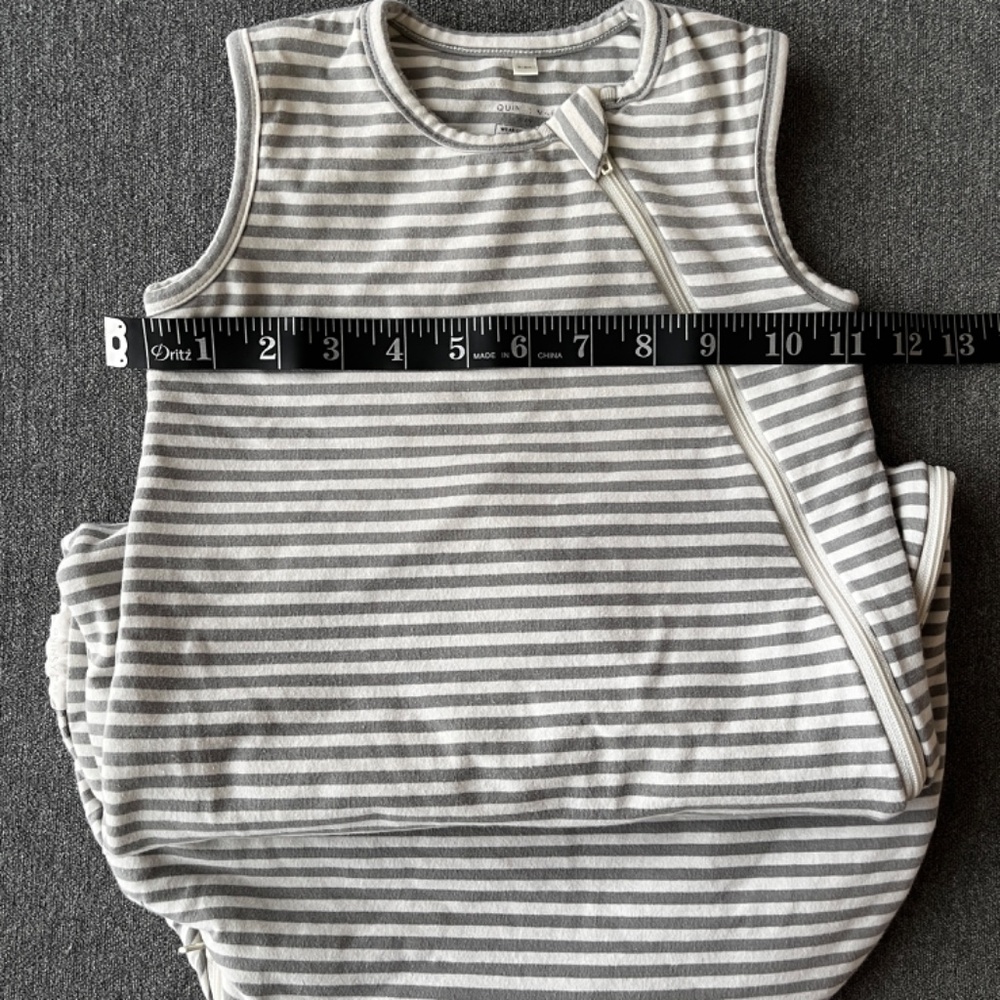 Quincy Mae Dusty Blue Stripe Jersey Sleeping Bag - 0-6M - Picture 4 of 6